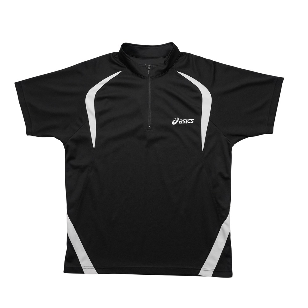 Asics Performance Quarter Zip Mens L Black White Running Shirt